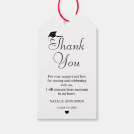 Svartvit, modern, minimal Tack Studenten Presentetikett