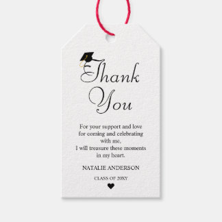 Svartvit, modern, minimal Tack Studenten Presentetikett