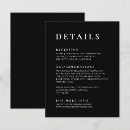 Svartvit, modern, minimalistisk Elegant 2 Tilläggskort