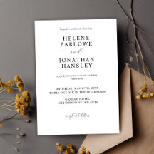 Svartvit, modern, minimalistisk Elegant bröllop