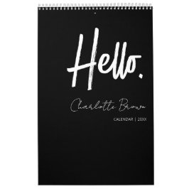 Svartvit, modern, minimalistisk mur kalender