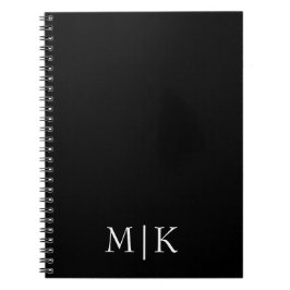 Svartvit | Modern monogram Anteckningsbok