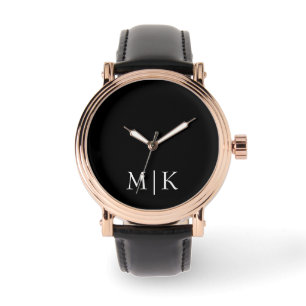 Svartvit Modern monogram Armbandsur