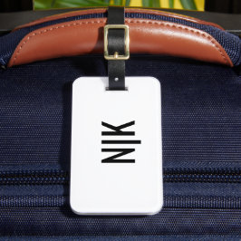 Svartvit | Modern monogram Bagagebricka