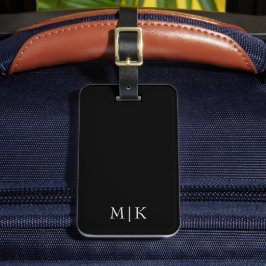 Svartvit | Modern monogram Bagagebricka