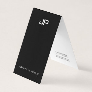 Svartvit modern MonogramelegantMinimalist Visitkort