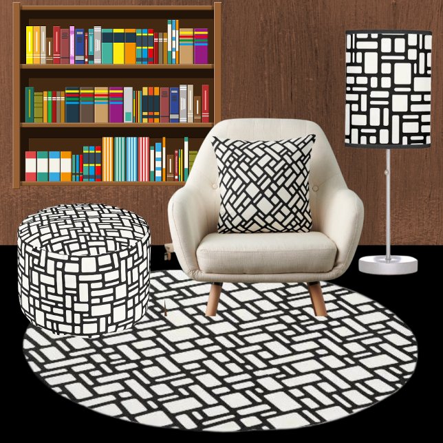 Svartvit modern mosaik kudde (Skapare uppladdad)