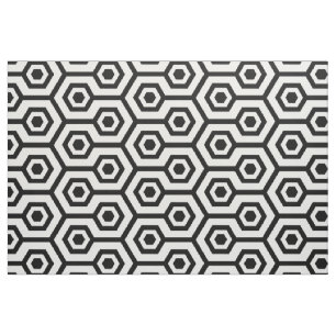 Svartvit modern polygongeometrisk Mönster Tyg