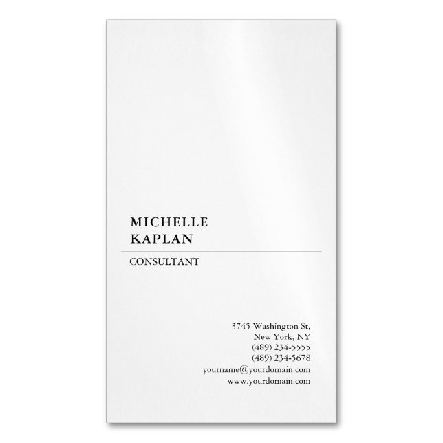 Svartvit modern Professionell-Exklusiv Magnetiska Visitkort (Framsida vertikal)