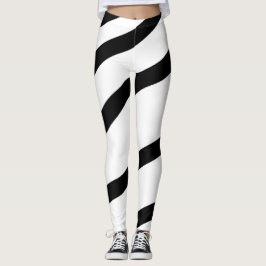 Svartvit modern Rand Leggings