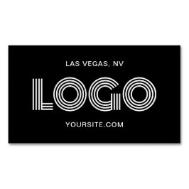 Svartvit modern rektangulär Logotyp Magnetiska Visitkort
