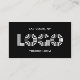 Svartvit modern rektangulär Logotyp Visitkort