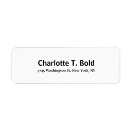 Svartvit modern Snyggt Trend-Elegant, fetstil Returadress Etikett