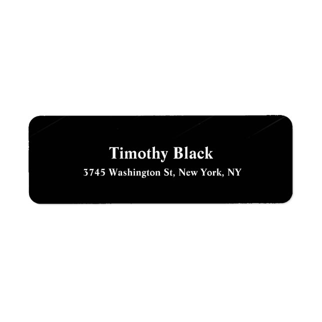 Svartvit, modern Stil-minimalistisk Returadress Etikett (Framsidan)