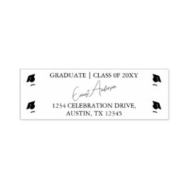 Svartvit Modern Studenten Returadress Självfärgande Stämpel