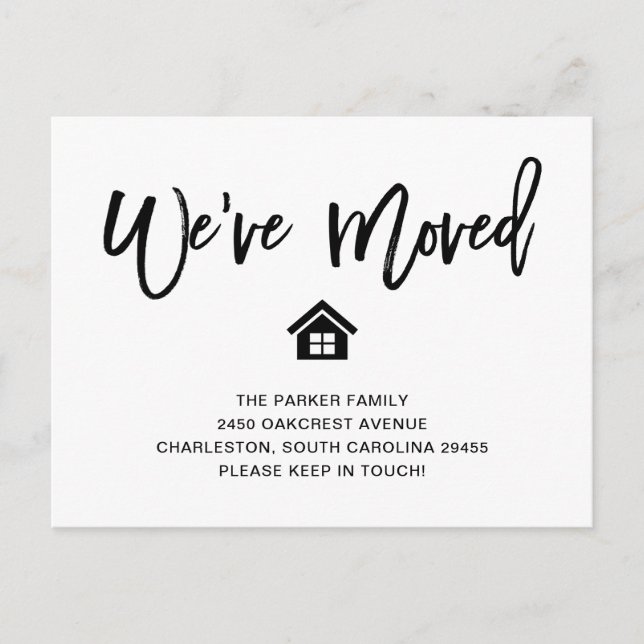 Svartvit | Modern underrättelse om Flytta Vykort (Framsida)