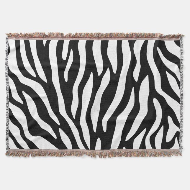 Svartvit modern zebra tryck filt (Framsidan)