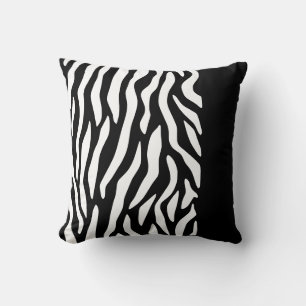 Svartvit modern zebra tryck kudde