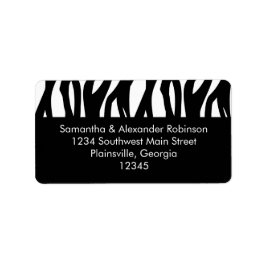 Svartvit modernist Rand Adressetikett