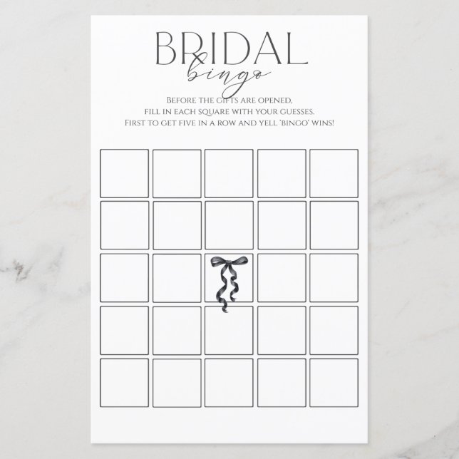 Svartvit Möhippa - Bingo-spel (Framsida)