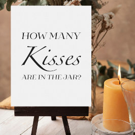 Svartvit Möhippa Hur många Kisses-tecken Poster