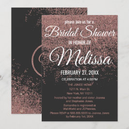 Svartvit Möhippa i Ro Guld Glitter Inbjudningar