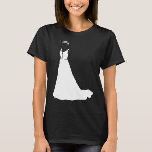 Svartvit möhippa klänning bröllop t shirt