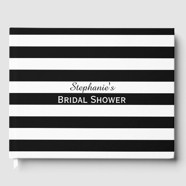 Svartvit Möhippa med stripe Gästböcker (Framsida)