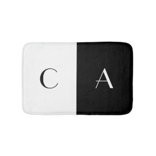 Svartvit Monogram Badrumsmatta