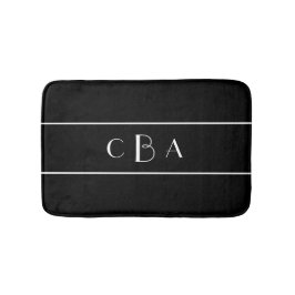 Svartvit Monogram Badrumsmatta