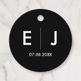 Svartvit Monogram Bröllop Gåvor Etiketter