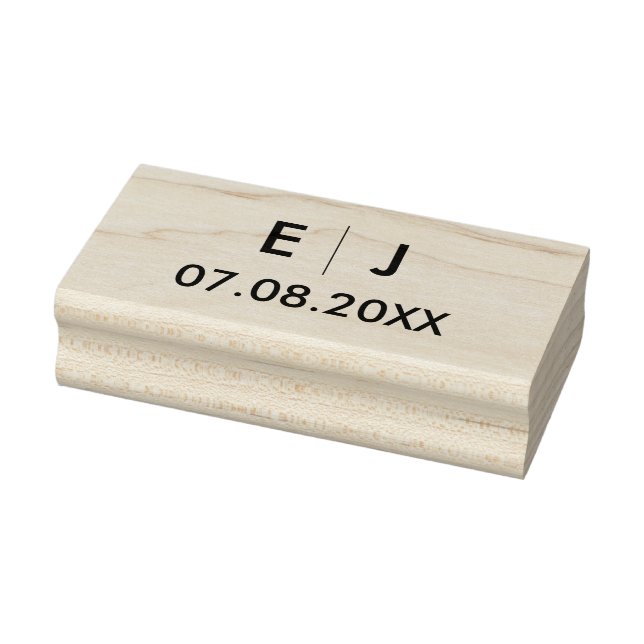 Svartvit Monogram Bröllop Stämpel (Stämpel)