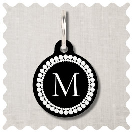 Svartvit monogram djurbricka