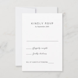 Svartvit Monogram Elegant bröllop OSA Kort