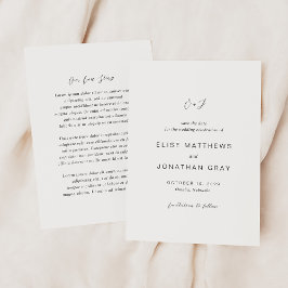 Svartvit Monogram Elegant bröllop Spara Datumet