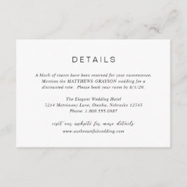 Svartvit Monogram Elegant bröllop Tilläggskort