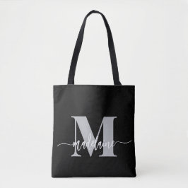 Svartvit monogram Elegant Tygkasse