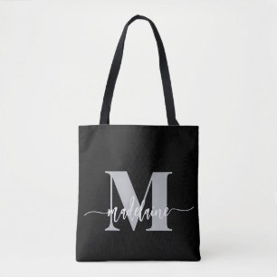 Svartvit monogram Elegant Tygkasse