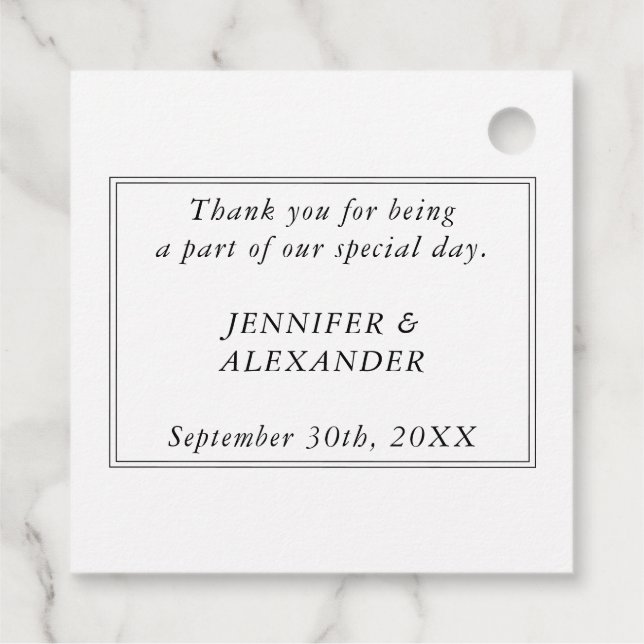 Svartvit Monogram Ett Namn Modern enkelt Gåvor Etiketter (Baksida)