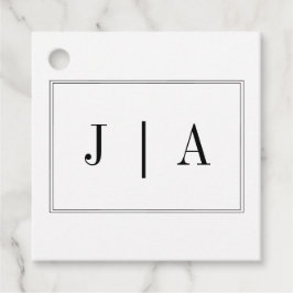 Svartvit Monogram Ett Namn Modern enkelt Gåvor Etiketter