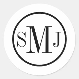 Svartvit Monogram Färg-anpassning av Fullt Runt Klistermärke