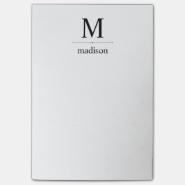 Svartvit Monogram för enkel klassiker Post-it Block