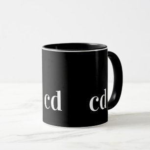 Svartvit monogram initialer modern anpassningsbar mugg