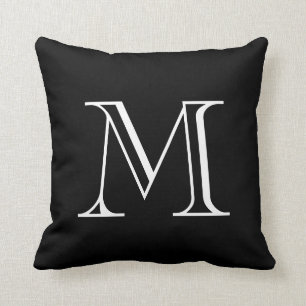 Svartvit Monogram Kudde