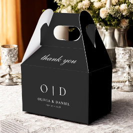 Svartvit monogram - minimalistisk modern Bröllop Presentaskar