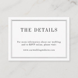 Svartvit monogram Modern enkel Bröllop Tilläggskort