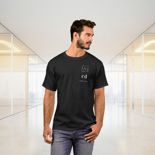 Svartvit monogram namn logotyp-verksamhet t shirt