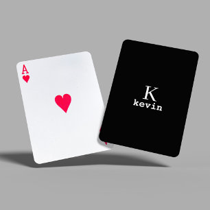 Svartvit monogram namn personlig casinokort
