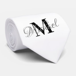 Svartvit Monogram Necktie Slips