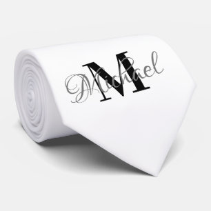 Svartvit Monogram Necktie Slips
